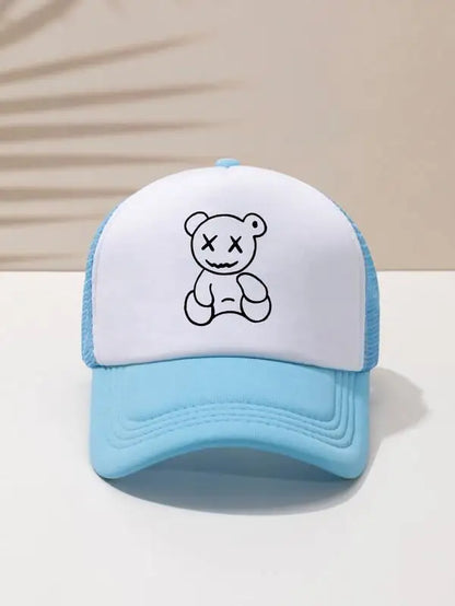 Unisex XX Little Bear Embroidery Hip-hop Hats Spring Autumn