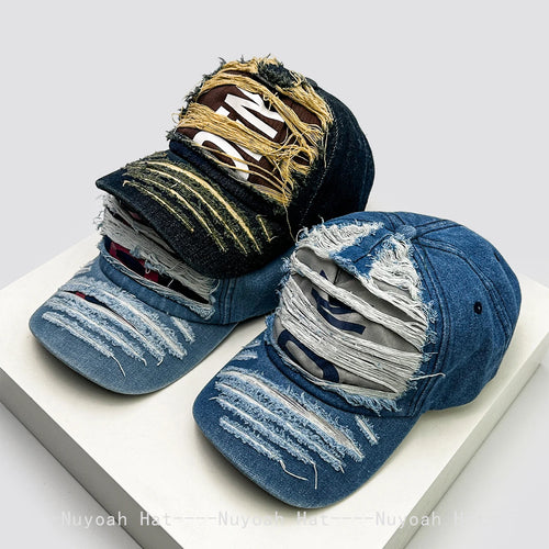 New Men Women American Retro Broken Style Letters Baseball Hats