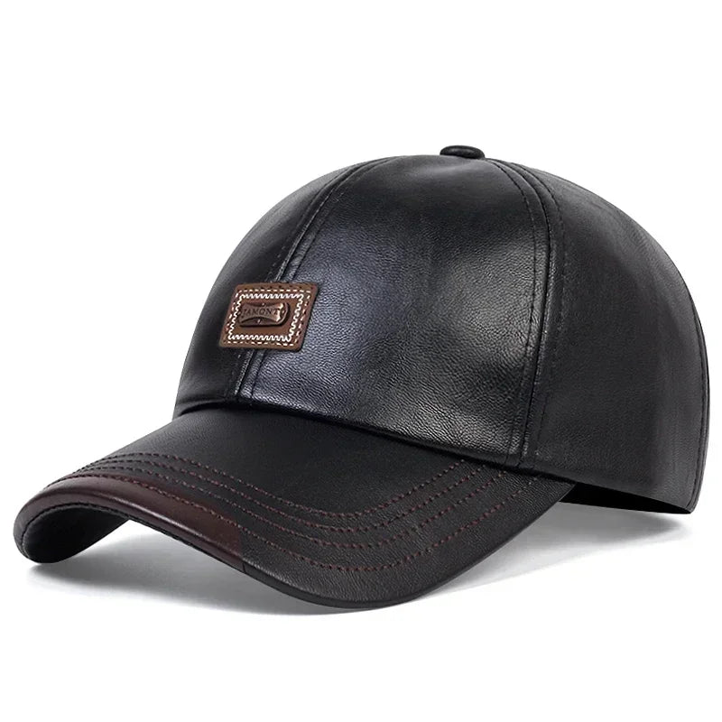 Unisex Jamont Label Leather Baseball Caps Outdoor Spring and Autumn