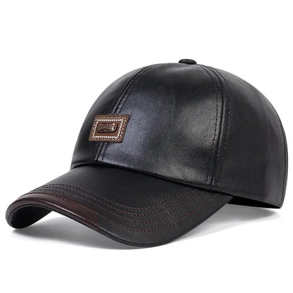 Unisex Jamont Label Leather Baseball Caps Outdoor Spring and Autumn