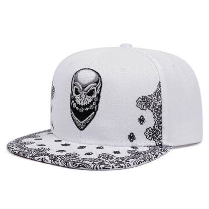 Fashion Snapback Hat Paisley Skeleton Embroidery HipHop Hat