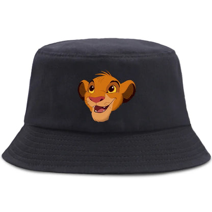 Anime The Lion King Printed Fisherman Hat Cute Cartoon Bucket Hats Autumn Summer