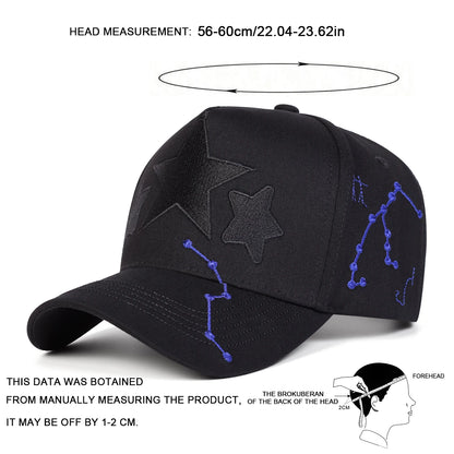 Unisex Star Embroidery Baseball Caps Spring Autumn Sports Cap