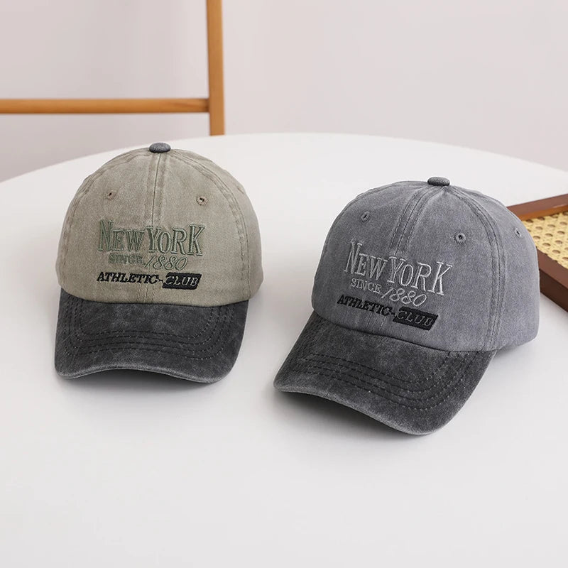 Retro Letter Kids Baseball Cap Fashion Color Block Children Peaked Hat  Sunshade Visors Sport Duck Caps
