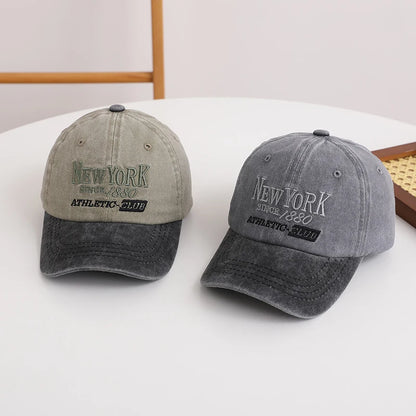 Retro Letter Kids Baseball Cap Fashion Color Block Children Peaked Hat  Sunshade Visors Sport Duck Caps