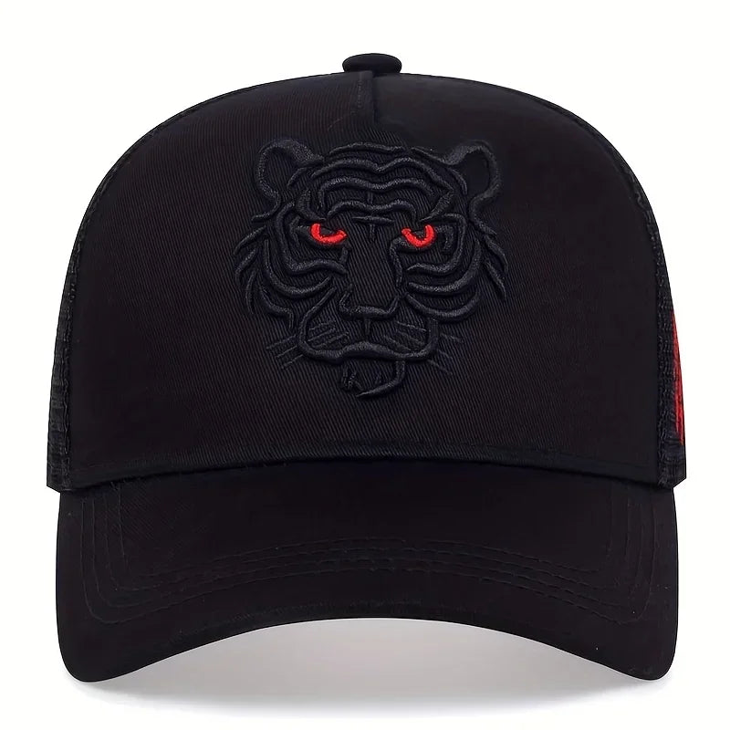 Unisex Tiger Head Embroidery Baseball Net Caps Outdoor Adjustable Casual Hats Sunscreen Hat Sports Cap