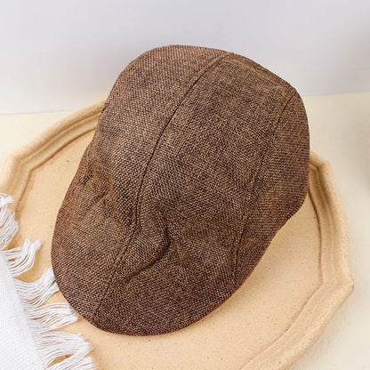 Breathable Linen Cotton Beret Hat Fashion Lightweight Beret Caps