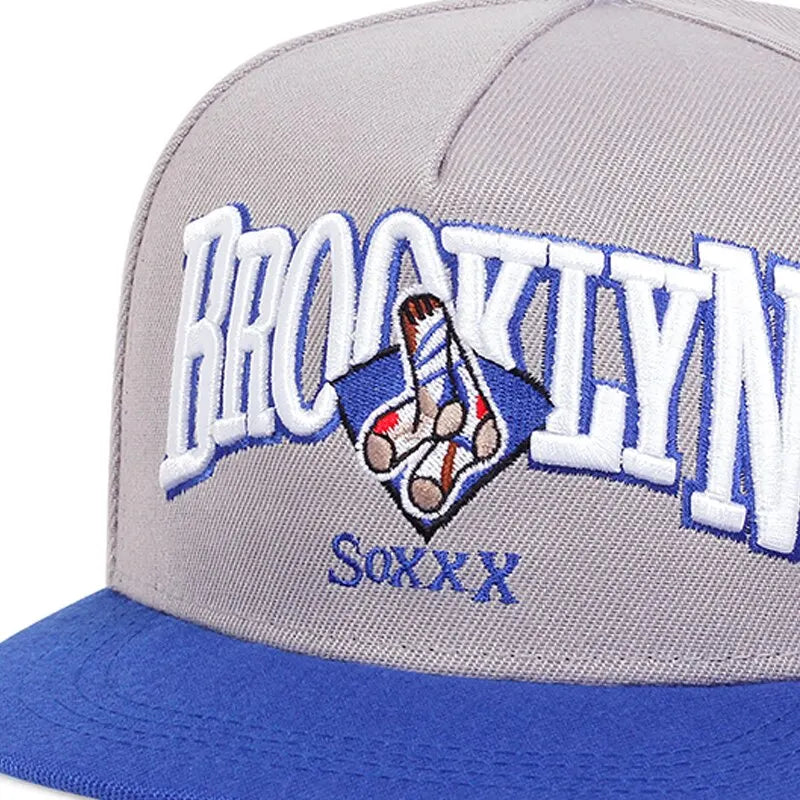 Brooklyn Socks Embroidery Snapback Cap Summer Leisure