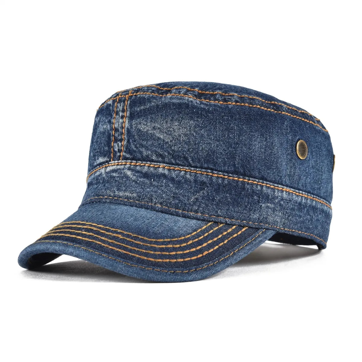 Denim Army Cap Men Washed Cotton Bucket Hat