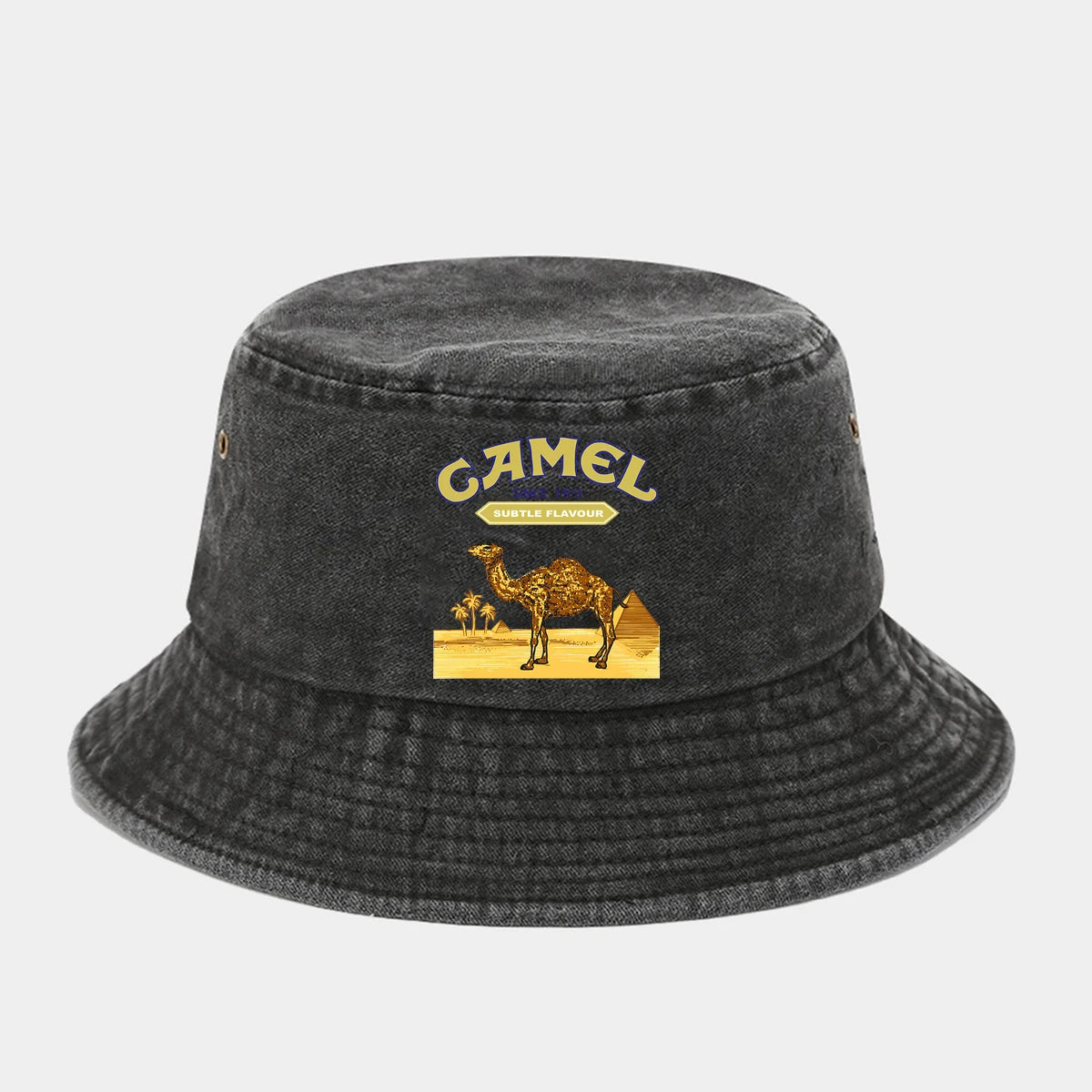 "Camel Trophy" Printed Washed Retro Sunshade Fisherman Hat