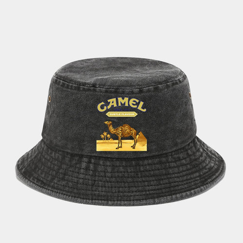 "Camel Trophy" Printed Washed Retro Sunshade Fisherman Hat