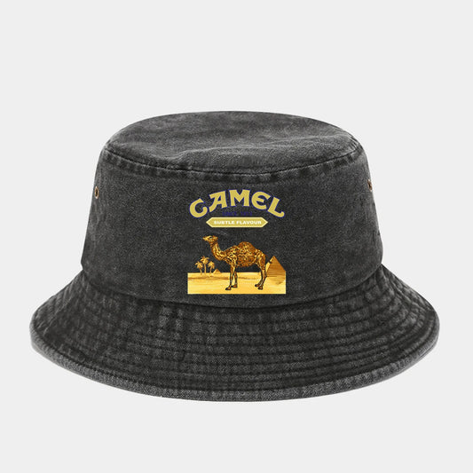 "Camel Trophy" Printed Washed Retro Sunshade Fisherman Hat