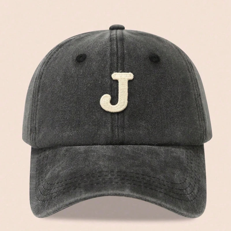 Washed Letter Embroidered Baseball Caps