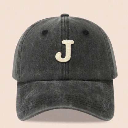 Washed Letter Embroidered Baseball Caps