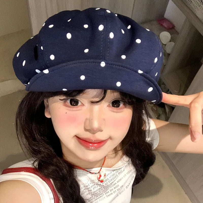 Women Spring Autumn Travel Casual Versatile Show Face Little Cloud Painter Hat