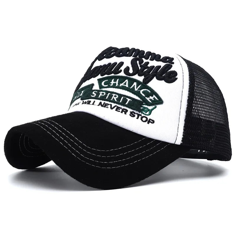 Summer Y2k Letter Embroidery Mesh Baseball Cap for Men Women
