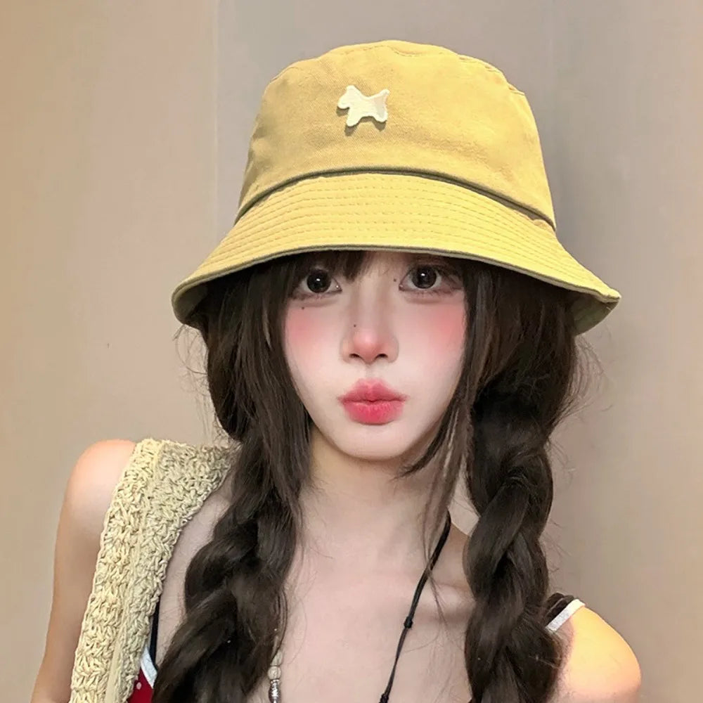 Cute Pony Fisherman Hat Sun Protection Large Brim Sunshade Hat