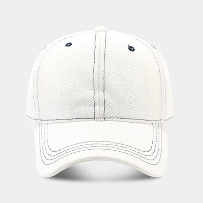 Solid Color Denim Baseball Cap For Women Korean Casual Duckbill Cap