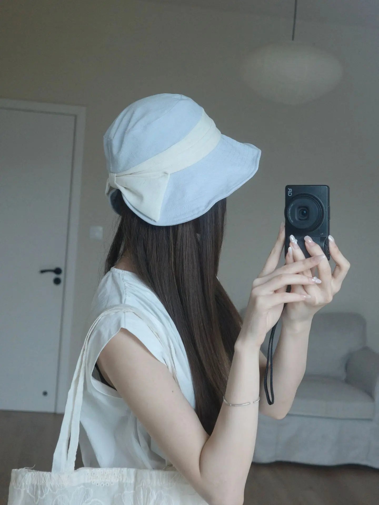 Elegant Bow-Tied Fisherman's Hat Women