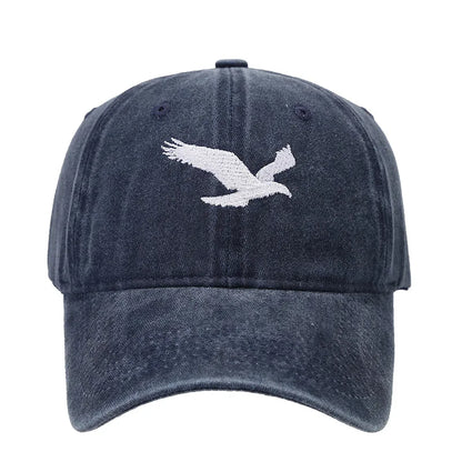 Unisex Eagle Embroidery Print Wash Baseball Cap