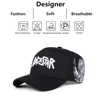 Unisex Rockstar Letter Embroidery Baseball Caps Spring Autumn