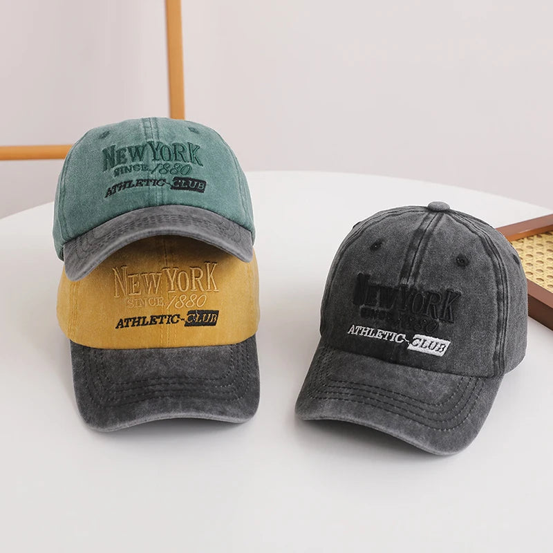 Retro Letter Kids Baseball Cap Fashion Color Block Children Peaked Hat  Sunshade Visors Sport Duck Caps