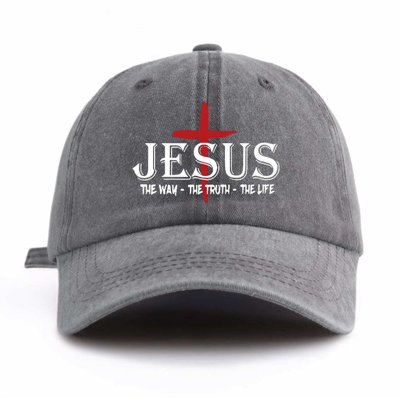 1 Pc Jesus Cross Print Washed Baseball Cap
