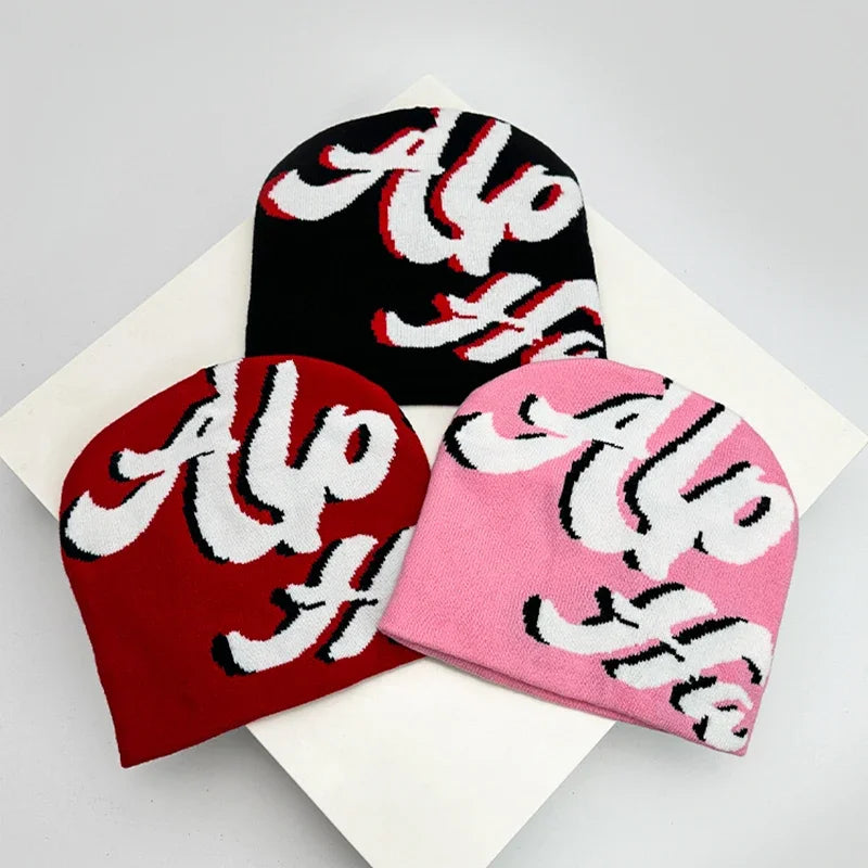 Autumn And Winter Niche Letter Wool Knitted Hats