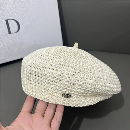 Black Beret Hat For Women - Japanese Style Slimming Face Fashion Cap