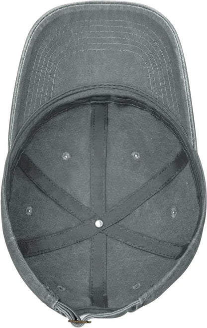 Black Streaming Yarn Printed Washed Cowboy Baseball Cap