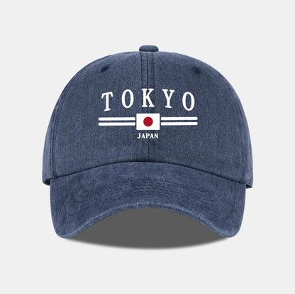 TOKYO JAPAN Printed Washed Baseball Cap Tokyo Japan Urban Style Classic Fashion Daily Commuting