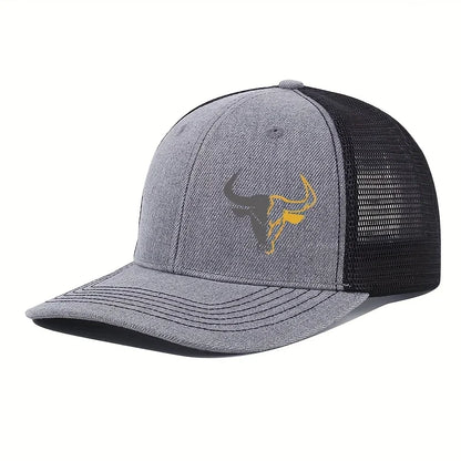 Bull Head Print Breathable Mesh Hats Summer Richardson Truck Driver Hat Men Women