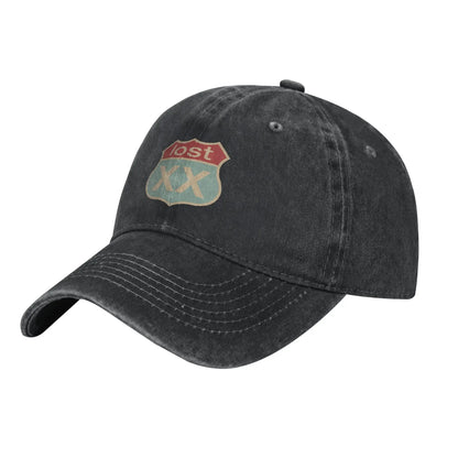 Vintage Mgk Lost Americana Rapper Baseball Cap Men Women Distressed Denim Headwear