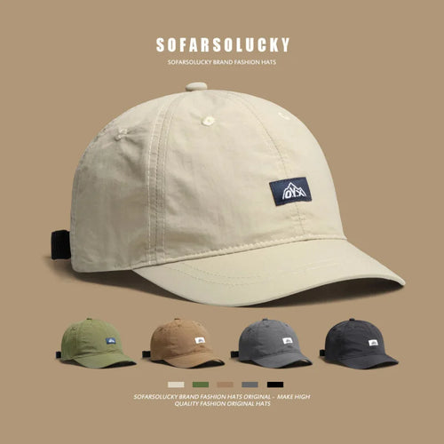 Retro Short-Brimmed Hat men's Summer Quick-Drying Outdoor Sports Parasol Thin Short-Brimmed Baseball Cap