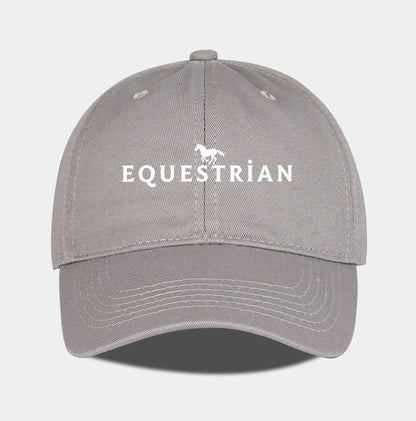 Equestrian Themed Horse Logo Print Soft Top Baseball Cap Soft Comfortable Breathable Adjustable Retro