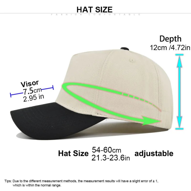 Unisex Light Panel Color Blocked Baseball Caps Spring Autumn
