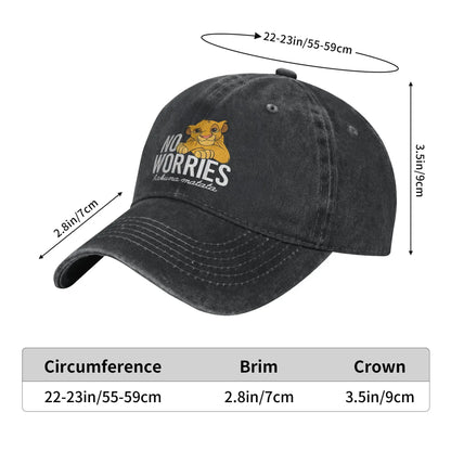 Lion King  No Worries Simba Washed Baseball Cap