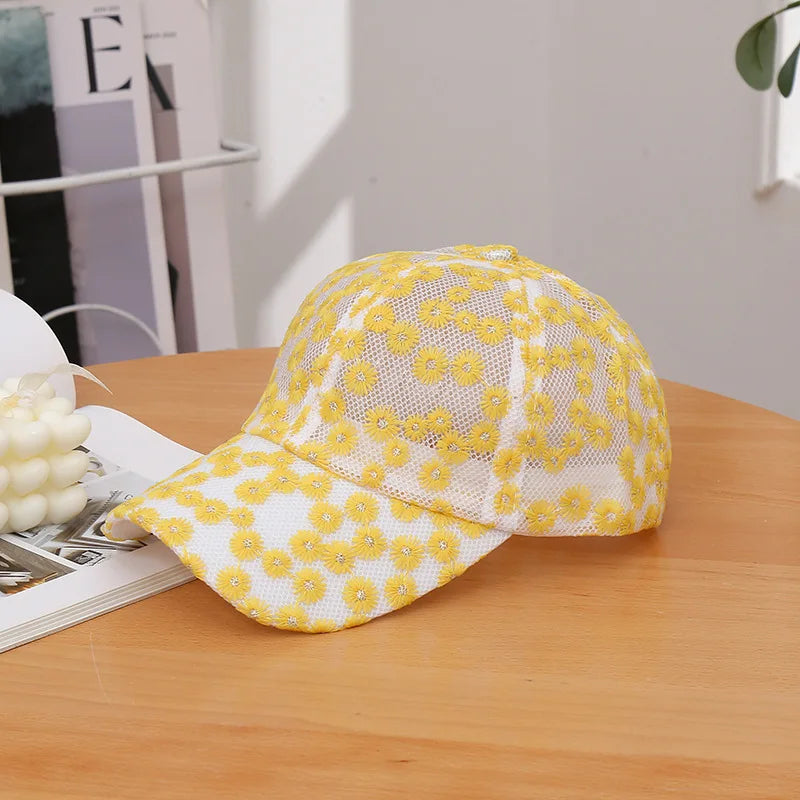 Lace Sunshade Casual Hollowed-Out Flower Baseball Cap