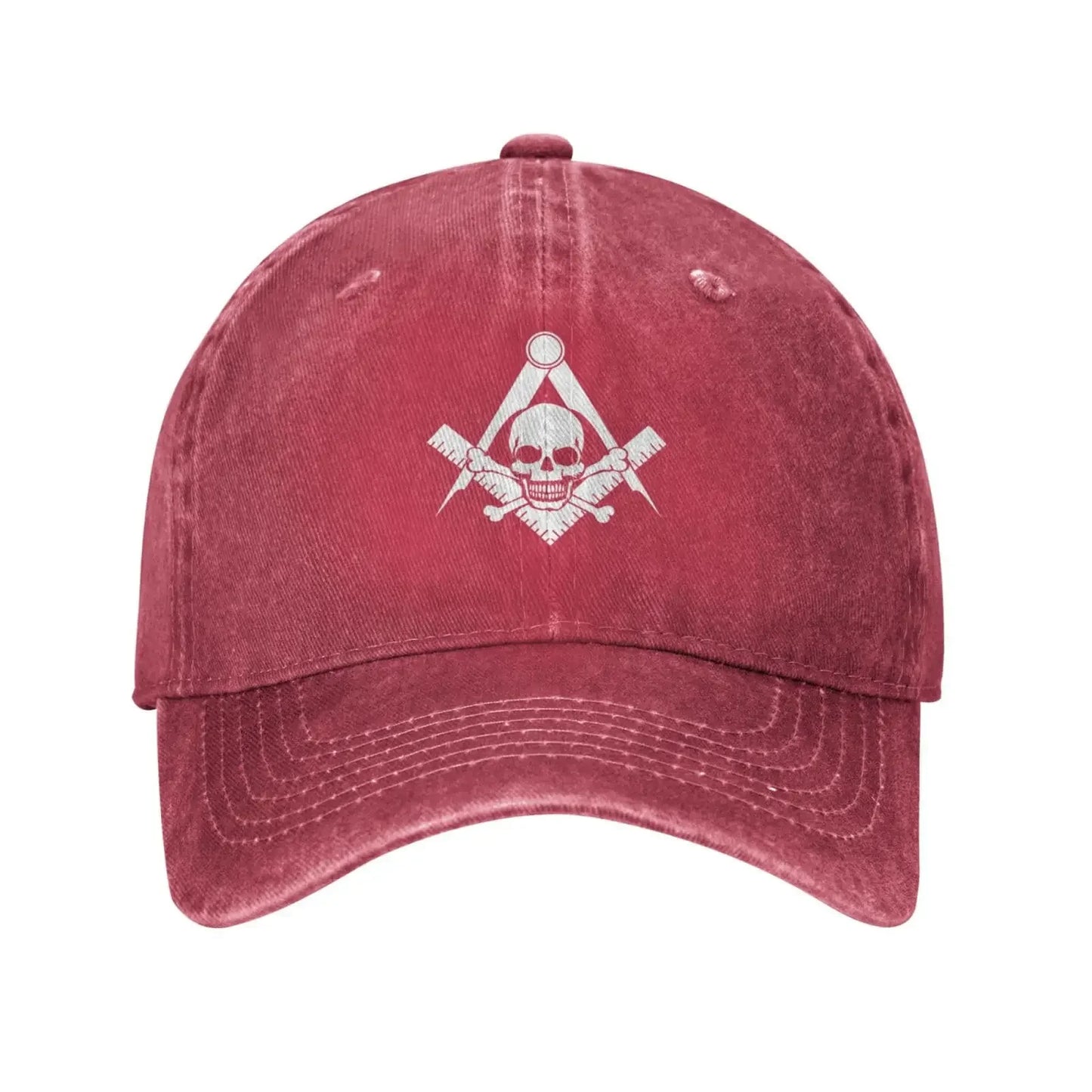 Skull And Cross Bones Square Compass Masonic Freemason Caps