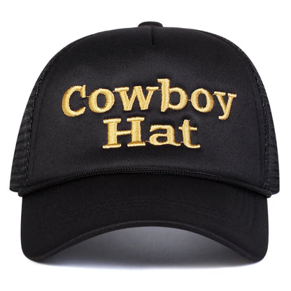 Unisex Cowboy Hat Letter Embroidery Baseball Net Caps Spring Summer