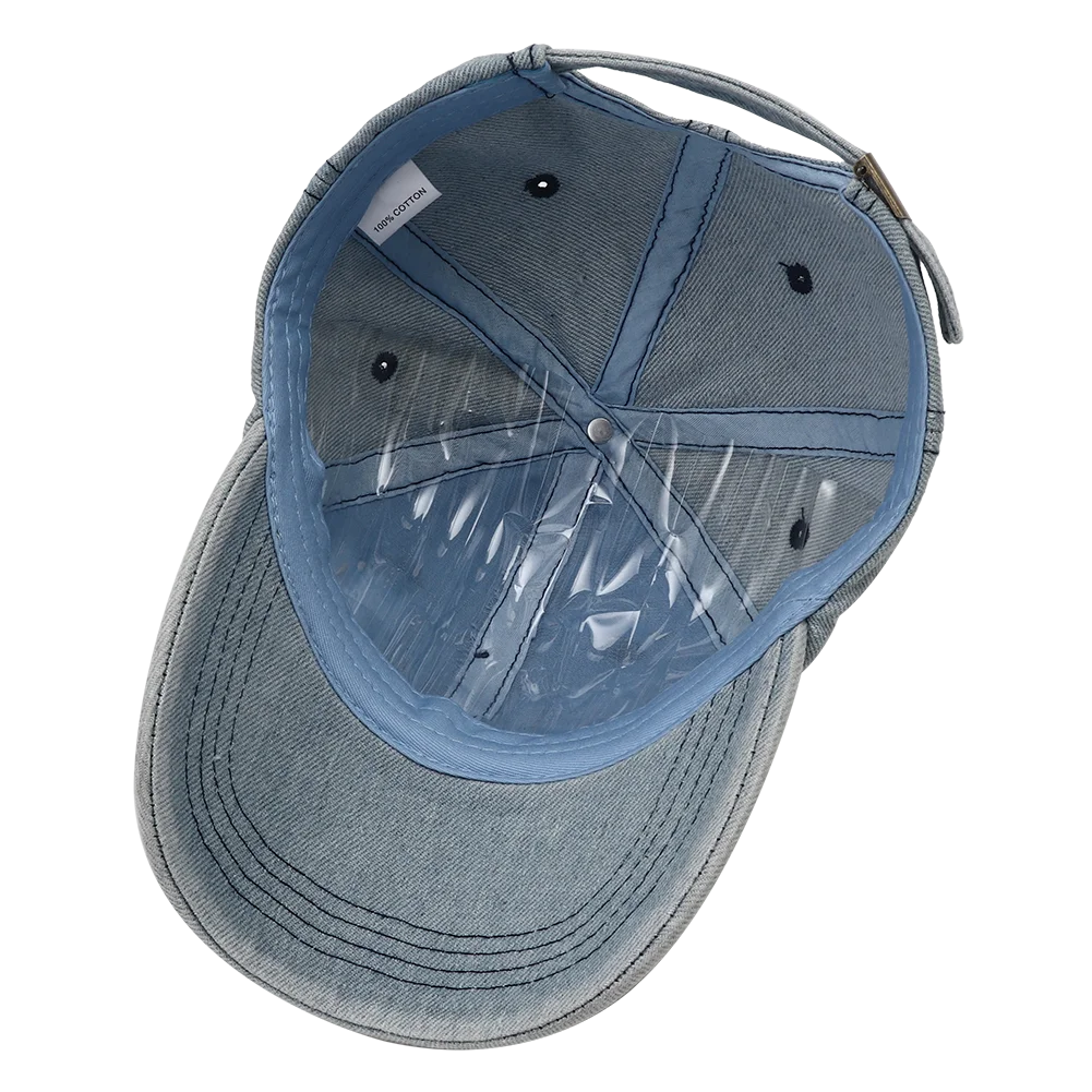 2024 New Solid Color Ripped Baseball Cap Washed Denim
