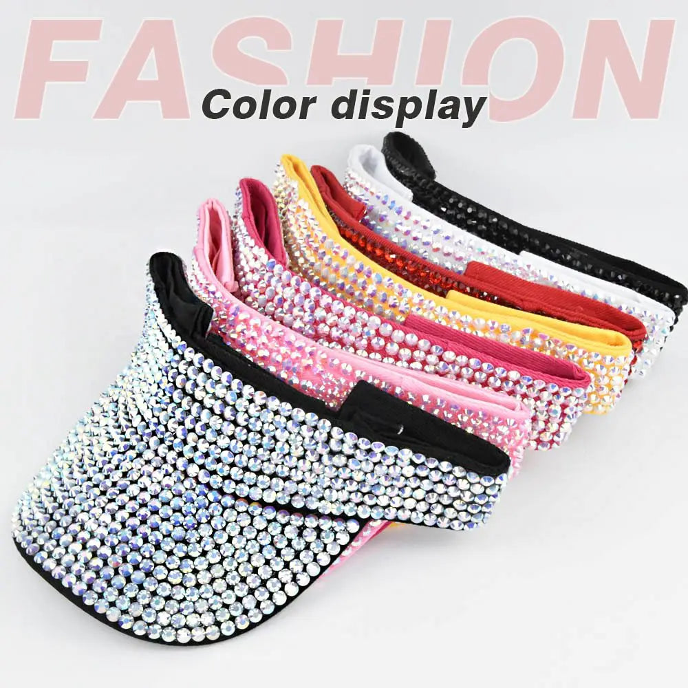 Cool Women Sun Hats Diamond Sports Cap Empty Top Baseball Caps