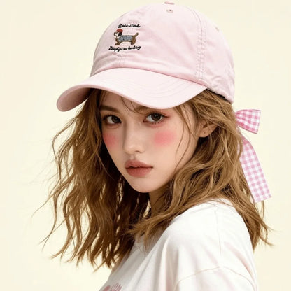 New Breathable Baseball Cap Bow Tie Sun Protection Duckbill Hat