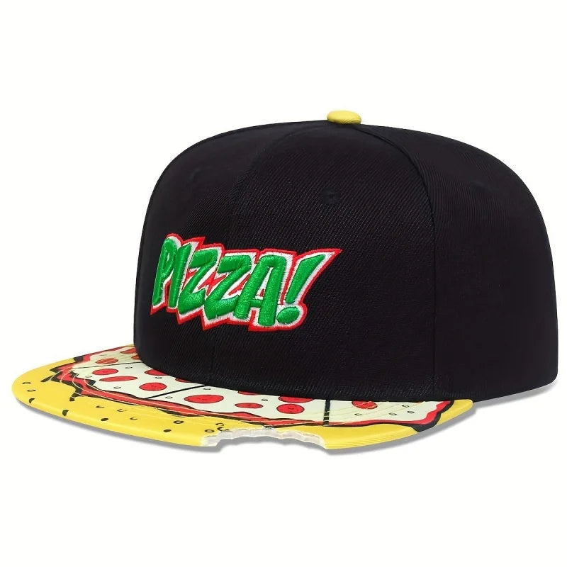 Unisex Eye PIZZA Embroidery Hip Hop Hats Spring and Autumn Outdoor Adjustable Casual Baseball Caps Sunscreen Hat