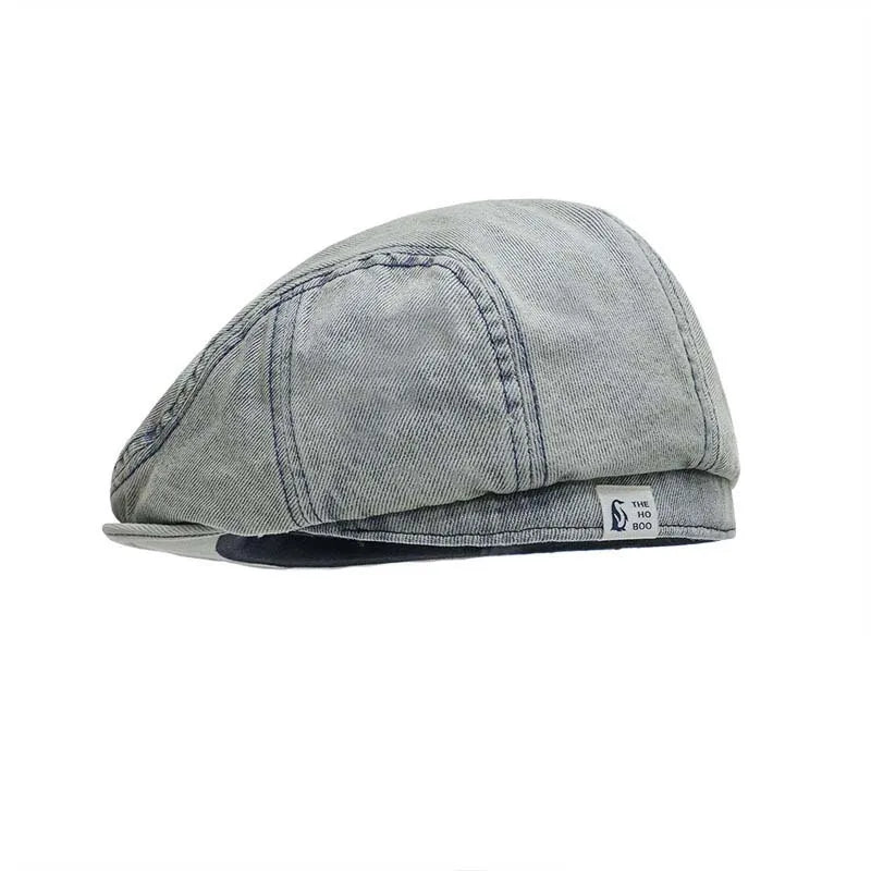 Retro Cotton Denim Berets For Men