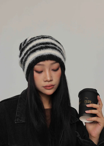 Striped Knitted Beanies Hats For Women & Men