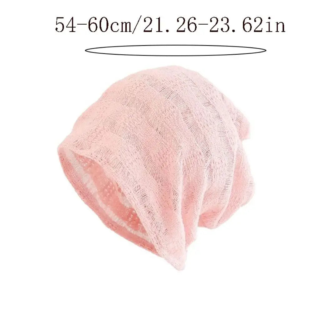 Fashion Hollow Pullover Hat Breathable Thin Beanies Hat Sweet Korean Style