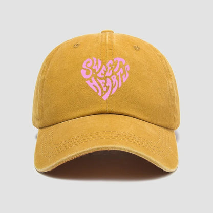 Pink Heart-Shaped Letter Printed Baseball Cap