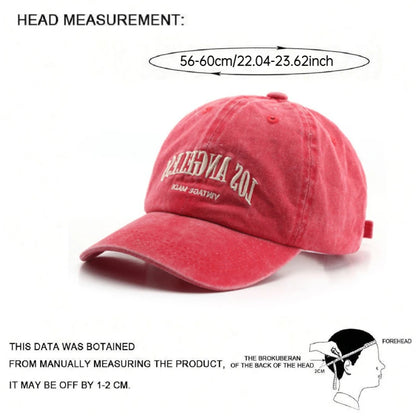 Washed Los Angeles Letter Embroidery Men's Fashion Trend Retro Baseball Cap Women's