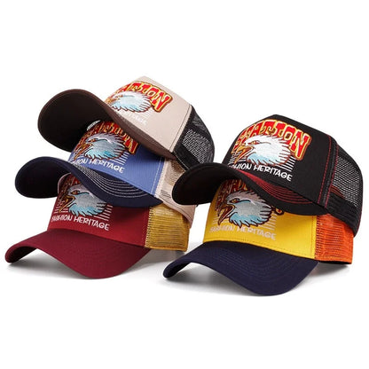 Unisex Baseball Cap Classic Station Letter Pattern Mesh Cap Men And Women